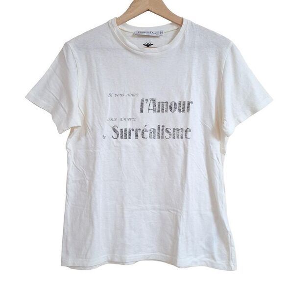 DIOR Christian Dior Short Sleeve T-shirt Size M Women - 843t03wc428 Ivory And